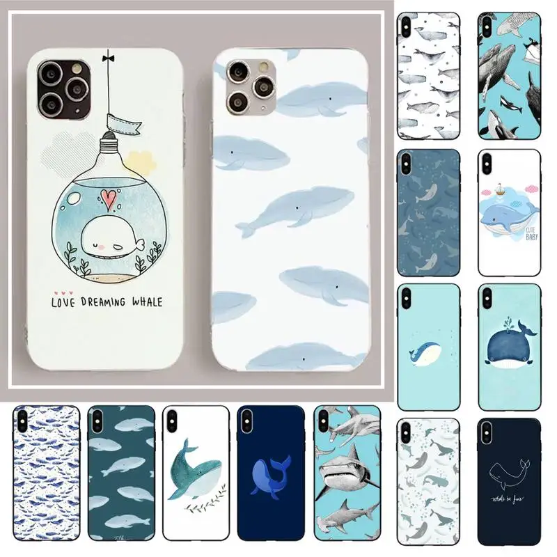 YNDFCNB Ocean Big Fish Whale Phone Case for iPhone 11 12 pro XS MAX 8 7 6 6S Plus X 5S SE 2020 XR case