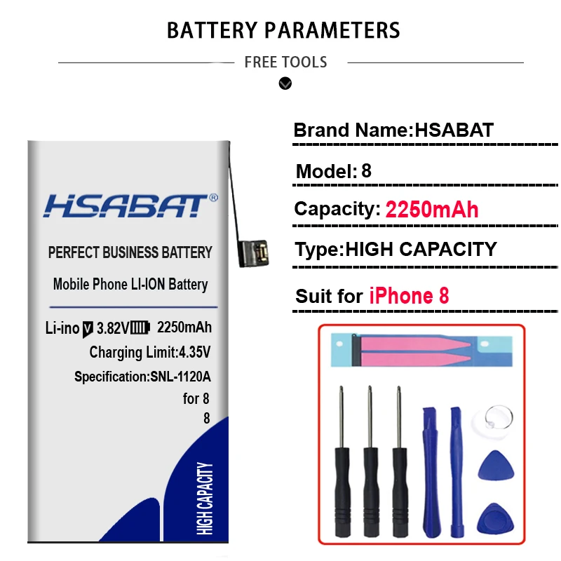 Аккумулятор HSABAT 4000 мАч для iphone 6s 7 8 для iphone 6 5S 5 SE для iphone 6s Plus 6s plus/7plus 7plus/8plus 8plus