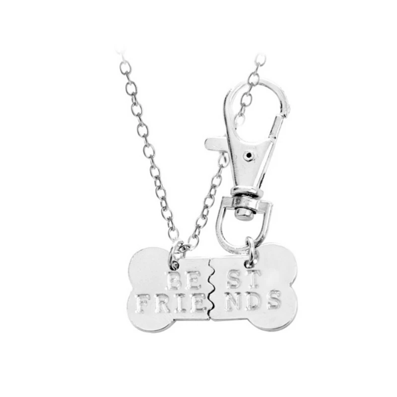 2 pcs/set Broken Dog Bone Best Friends Pendant Necklace Keychain Keyring For Owner Women Men Friendship Pet Animal Jewelry | Дом и сад
