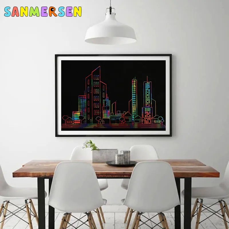 10 шт. Волшебная радужная бумага для заметок рисунок «сделай сам» доска Детский Набор для творчества игрушки раскраски книги для детей живопись каракули