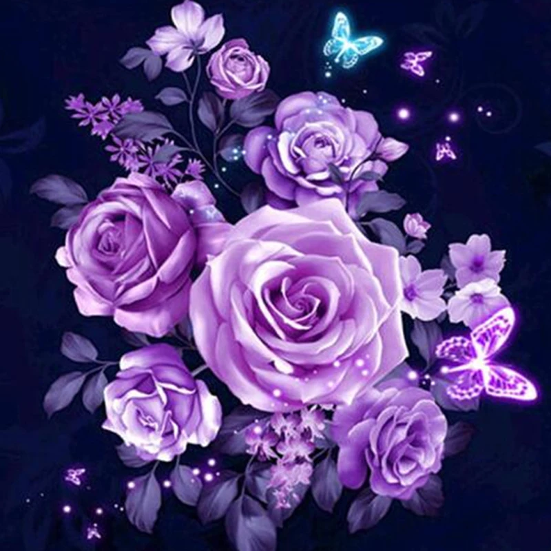 Полноформатная алмазная живопись с цветами 5D Алмазная мозаика вышивка из смолы