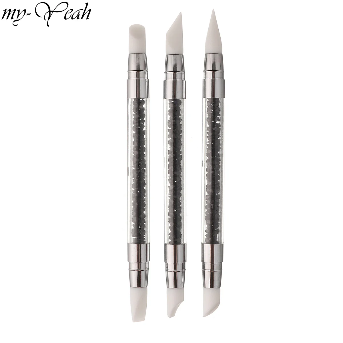 3 вида стилей с двойным концом для ногтей Силиконовый УФ гель DIY резная скульптура