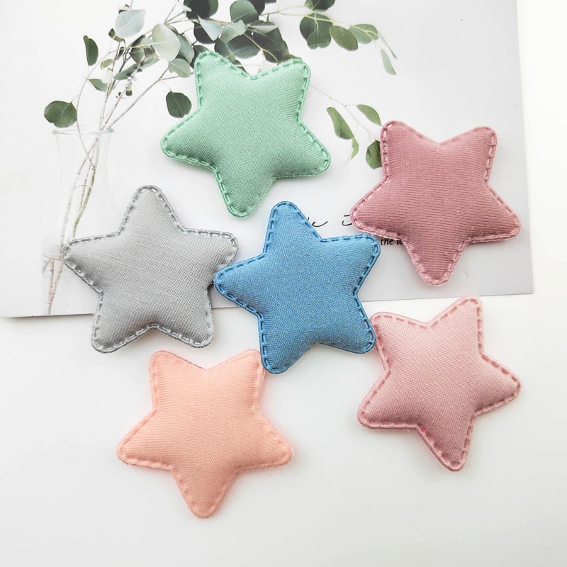 

30pcs/Lot 4.8cm Star Padded Appliques For DIY Baby Hair Clip Headwear Crafts Decor Ornament Accessories
