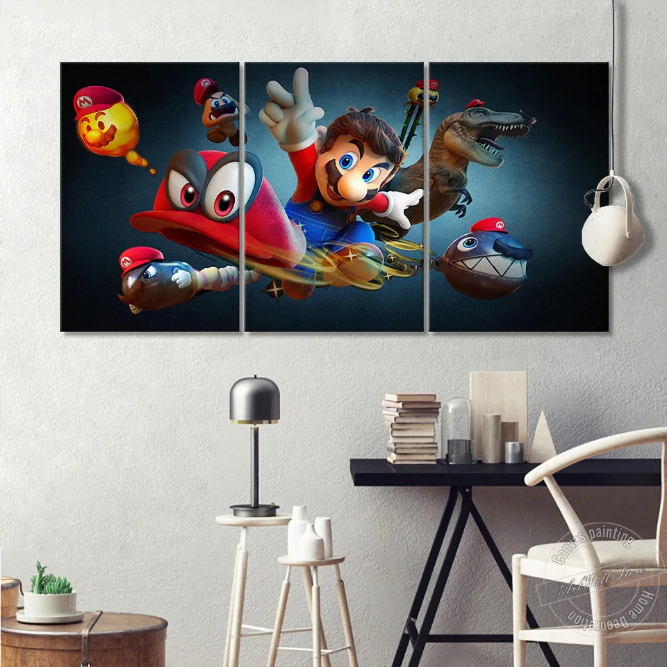 Постер для видеоигр в стиле Super Mario Odyssey 3 шт.|Рисование и каллиграфия| |