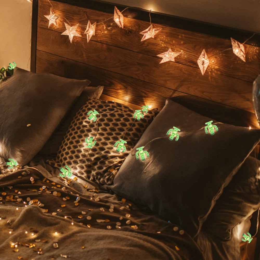 Лампа в виде девушки струна сердце комнаты декор шикарный кактус спальня Хан Фэн