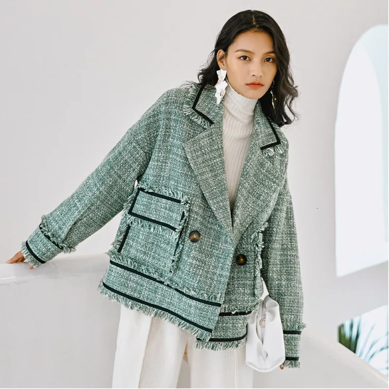 LANMREM 2020 новое осеннее и зимнее шерстянное Женское пальто с грубыми цветами