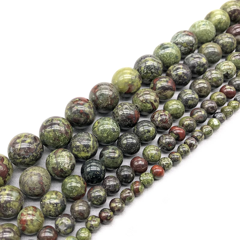 Wholesale AAA+ Natural Dragons Blood Stone Beads  Round Loose Beads 4 6 8 10 12MM Diy Beads For Jewelry Making Strand 15"  Gift
