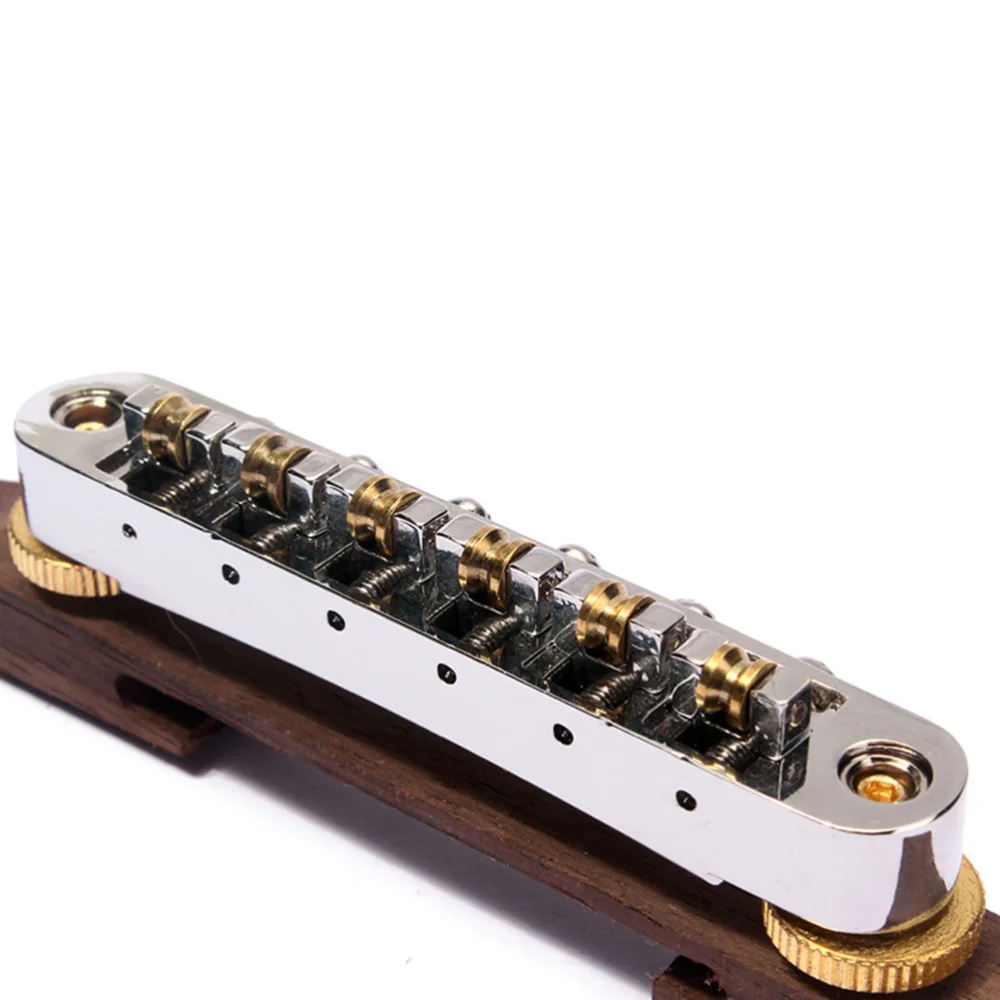 

Archtop Jazz Guitar Bridge with Gold Roller Saddles Rosewood B-23