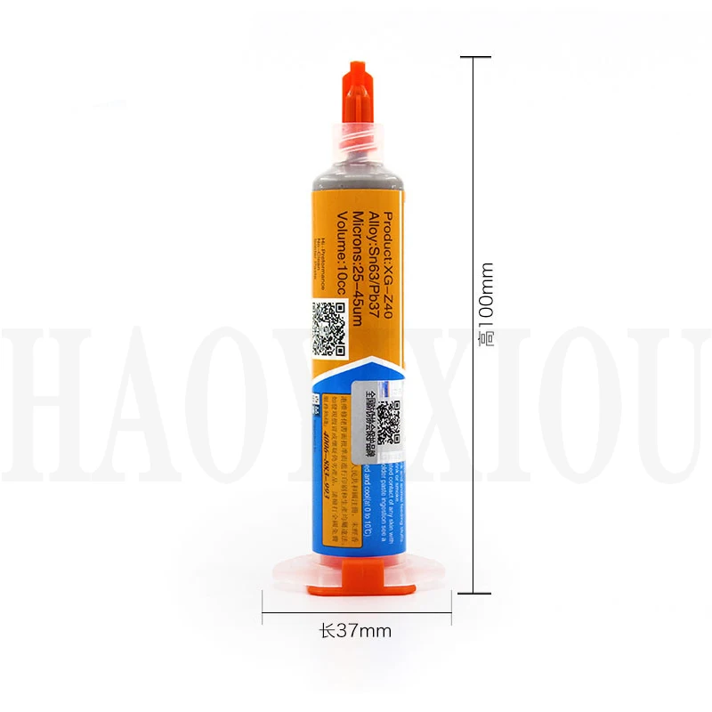 2 шт 10CC механик оловянный XG-z40 флюс паяльной пасты Sn63/Pb37 25-45um шприц для PCB SMD мобильного телефона ремонт XG z40