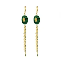 wildfree women natural stone drop earrings vintage long beads tassel dangle earrings stainless steel jewelry party gift