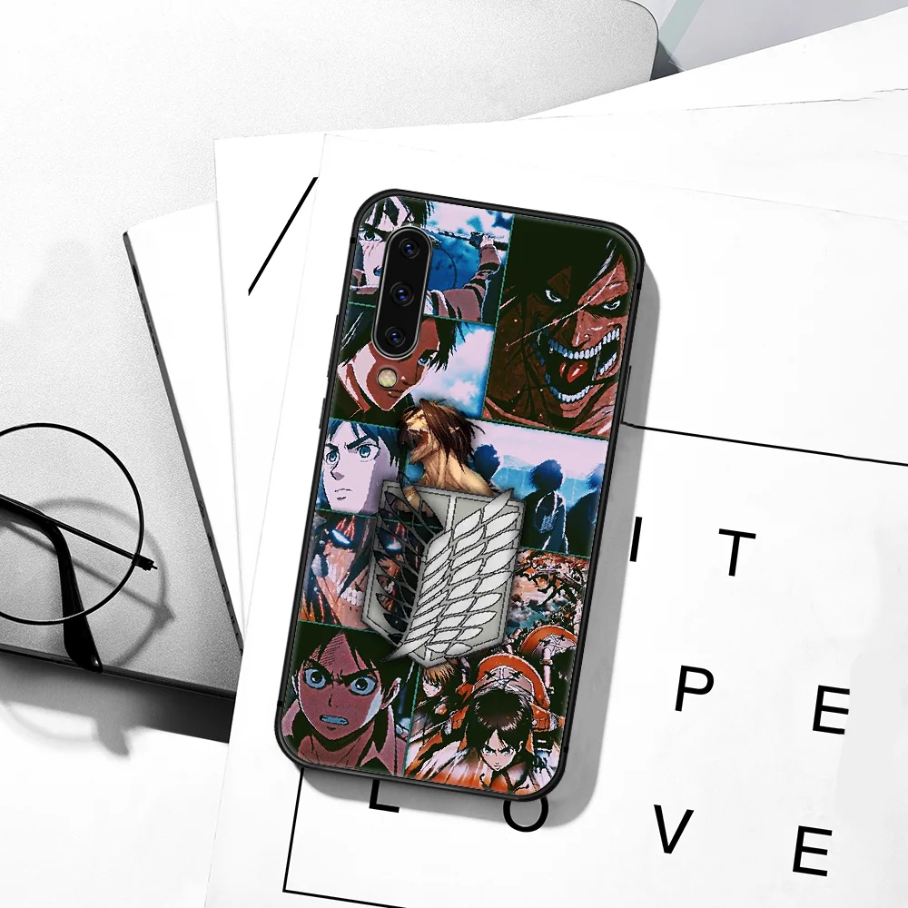 

Japanese Anime Attack On Titan Phone Case For Samsung Galaxy A7 9 8 10 20 20e 21 S 30 30S 31 41 50 50S 51 70 71 91 black Etui