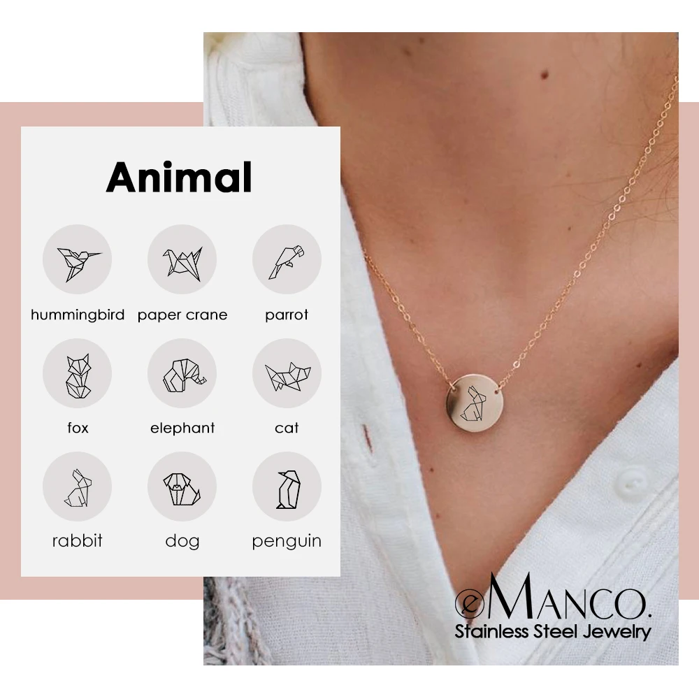 Женское Ожерелье чокер eManco индивидуальное ожерелье из нержавеющей стали 316L с