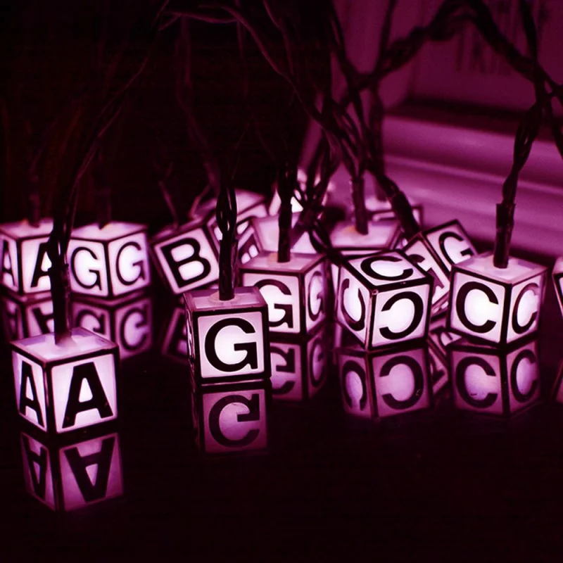 Бытовые солнечные световые гирлянды 30 светодиодный с буквенным принтом открытый