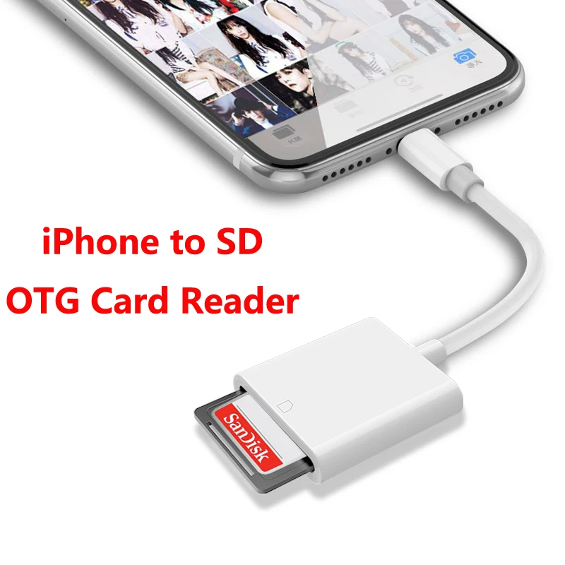 IPhone OTG кард ридер Lightning/SD смартфон устройства для чтения карт адаптер iPhone iPod карты