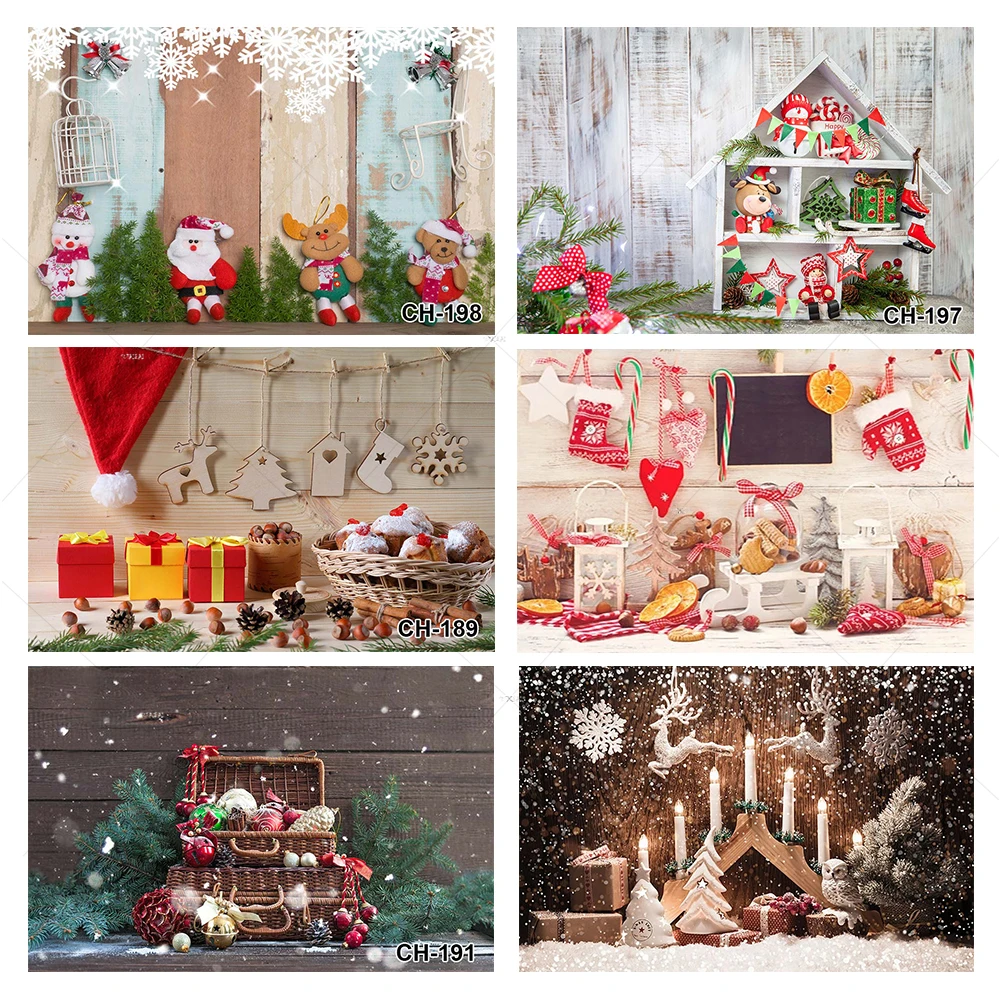 

Christmas Backdrop Wood Board Wooden Plank Toy Winter Snow Photography Background Photographic Photo Studio Photophone Photozone