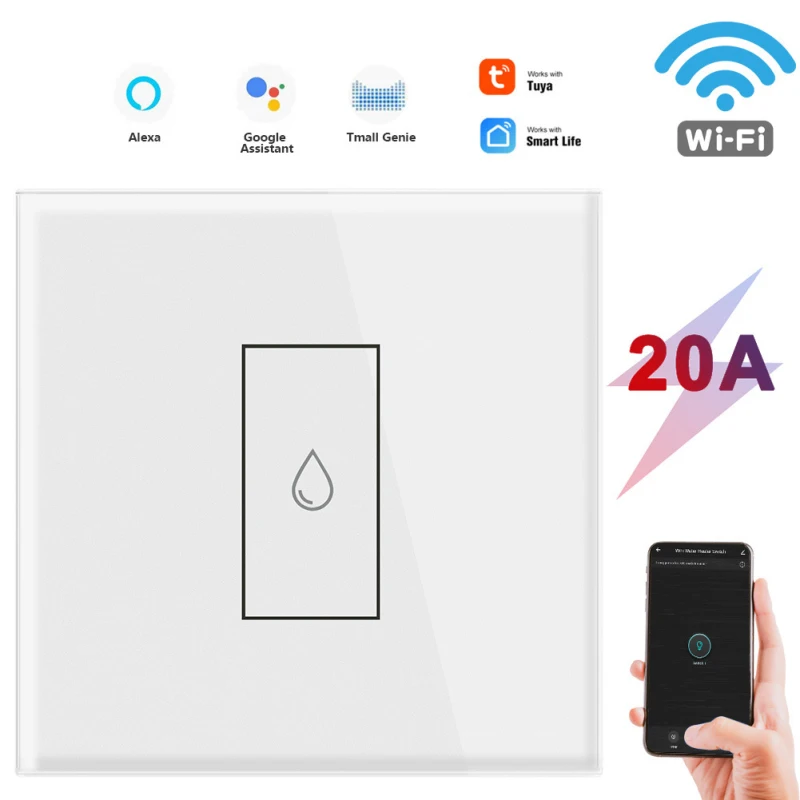 Переключатель для водонагревателя Tuya 20A ЕС Wi-Fi переключатель европейский
