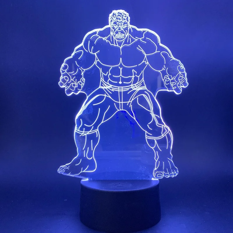 

Disney Marvel Avengers 3D Night Light Hulk 7/16 Color Table Lamp Children's Toy Student birthday Gift Bedroom Decoration