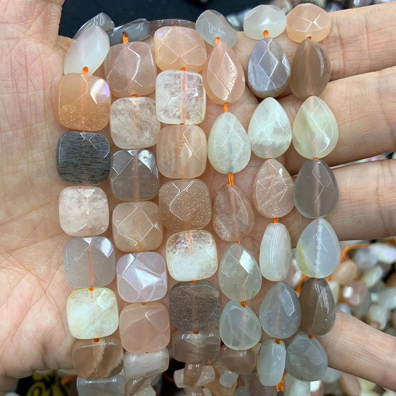 

12mm Natural Sunstone Stone Beads 15'' Square DIY Loose Beads For Jewelry Making Women Men Beads Bracelet Necklace Earring Gift