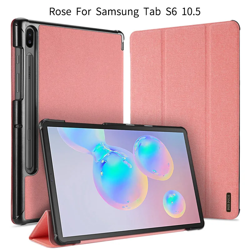 Rose-For Tab S6 Флип-чехол для samsung TAB S4 10,5 SM-T830 SM-T835 S6 S5E 10,5 SPen держатель слот защитная Подставка Авто спящий чехол планшет сумка - Цвет: Rose-For Tab S6