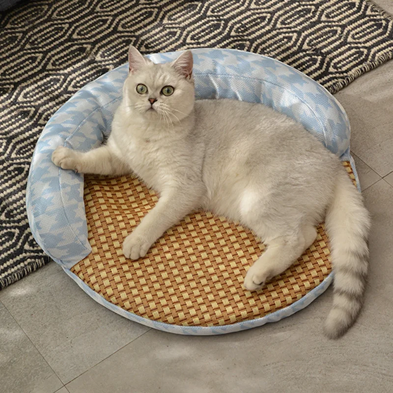 

Pet Summer Cat Mat Heat Dissipation Four Seasons Universal Teddy Small Dog Summer Sleeping Mat with Cage Mat Kennel Pet Supplies
