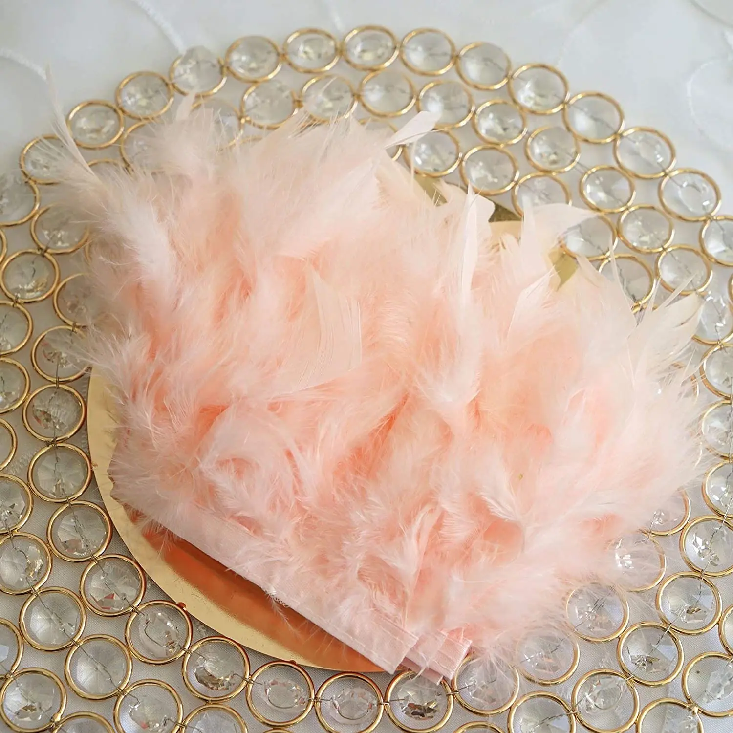 

10 Meter Natural Turkey Feather Leather Pink Plumes Trim 6-8inch Feather for Sewing Crafts Accessories Wedding Dress Decoration