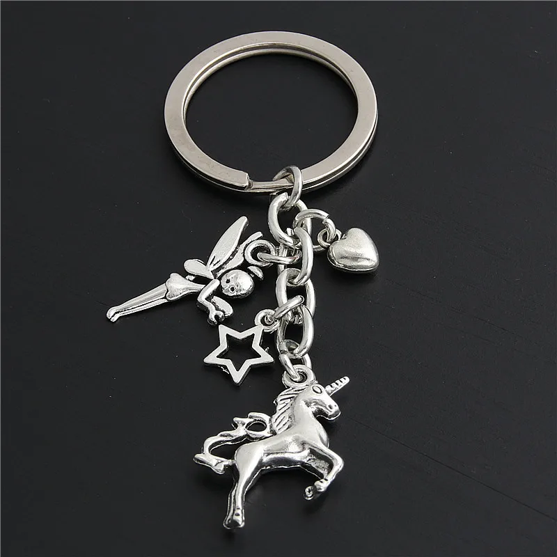 

Little fairy fairy five-pointed star love unicorn keychain cute fashion simple dream keychain