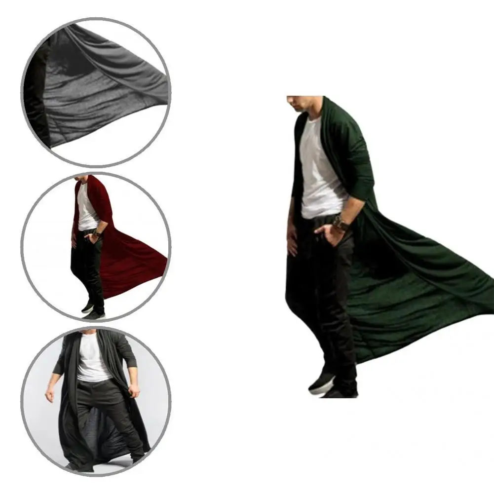 

Popular Men Coat Long Sleeve Trendy Casual Jacket Solid Color Thin Men Coat