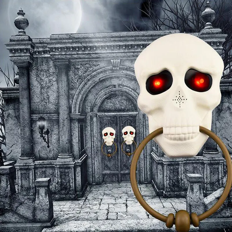 

Дверной звонок на Хэллоуин, «сделай сам», украшения, реквизит, ужас освещение для глаз, в форме черепа, игрушка, дом с привидениями, декор для ...