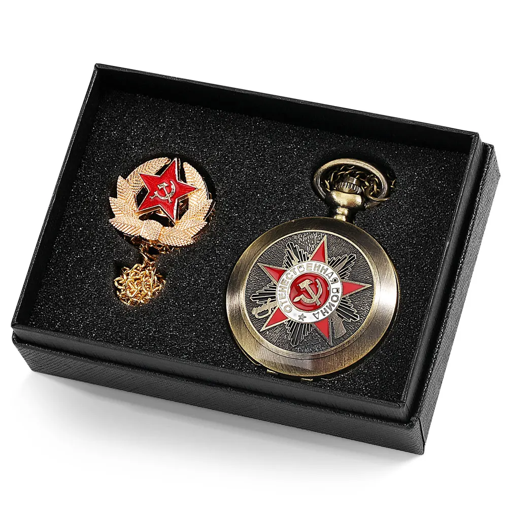 Pocket Watch Necklace Gift Set for Men Stainless Steel Quartz Pocket Watch Men Vintage Pendant Necklace Best Gifts for Men