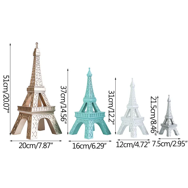

Home Decoration Miniature Model Resin Paris Tower Ornament Colorful Figurines Desktop Display Furnishings Office Decor Artware