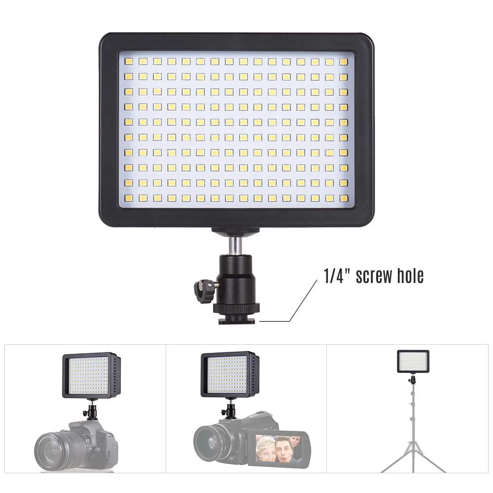 Andoer 160LED 5600K фотография свет с яркой лампой для камеры 3 фильтра видео Canon Nikon Pentax Sony