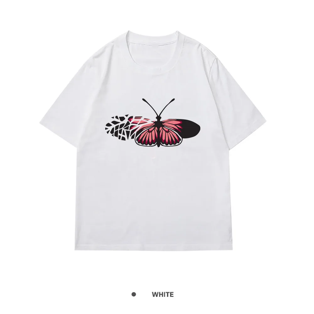 

Cartoon Butterfly Print T-shirt Woman Spring Summer Streetwear Short Sleeve Oversized Tshirt Fashion Casual Female T-shirt