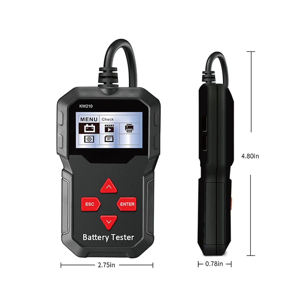 

KW210 Automatic 12V Car Battery Tester Auto Battery Analyzer for MF SMF EFB AGM 100 to 2000CCA Cranking Car Battery Tester