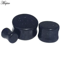 miqiao 2 pcs 6mm 16mm piercing jewelry tunnel blue sandstone ear expander stone profile stick waist drum ear auricle