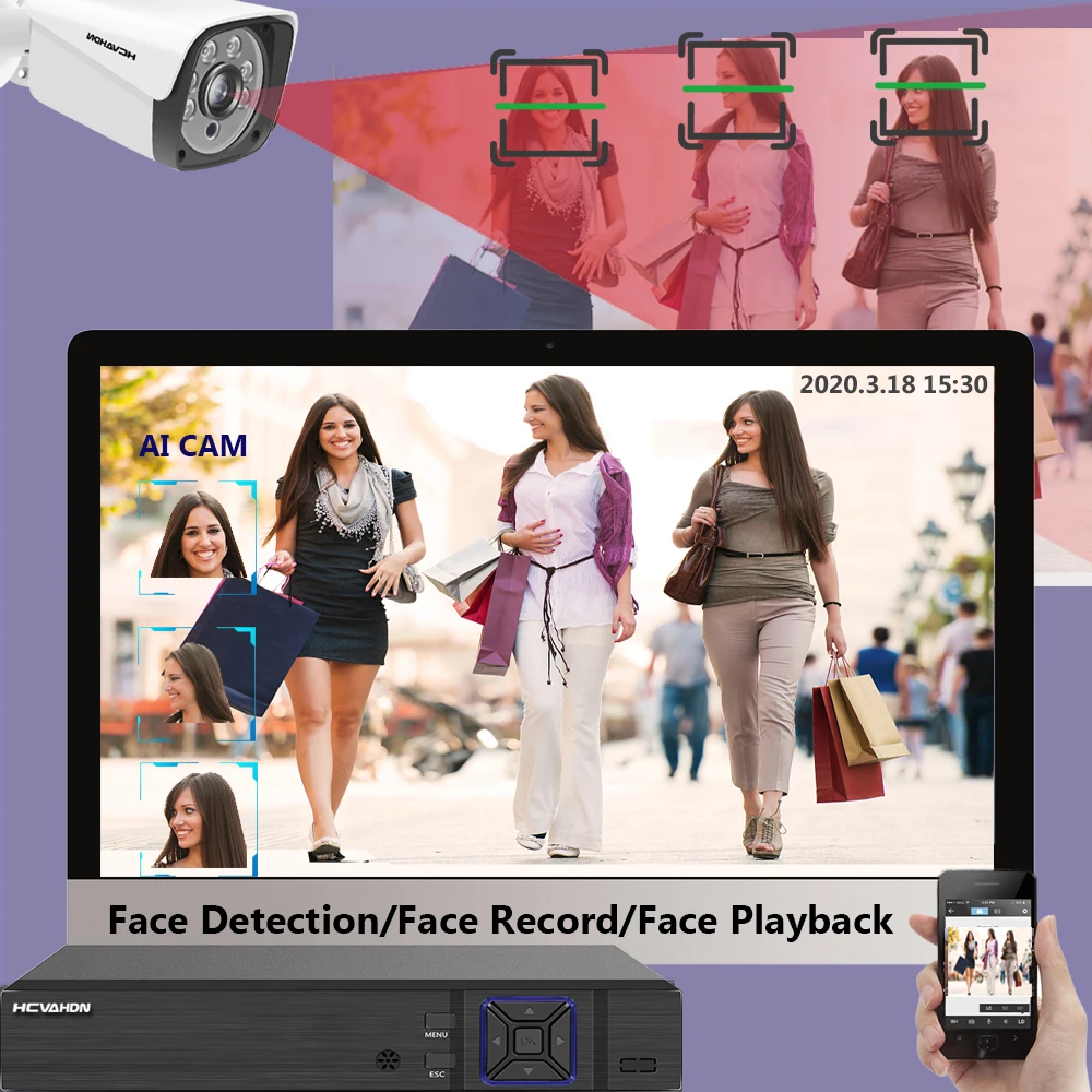 HCAHDN 5MP H.265 16CH POE камера видеонаблюдения системы безопасности DVR комплект Открытый