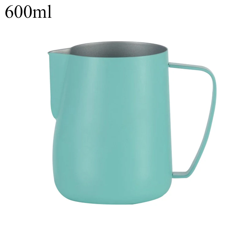 600ml green Кувшин для вспенивания молока из нержавеющей стали, разноцветный кувшин для кофе эспрессо, бариста, для приготовления кофе, для приготовления латте, кувшин для вспенивания молока, кувшин, инструменты - Цвет: 600ml green