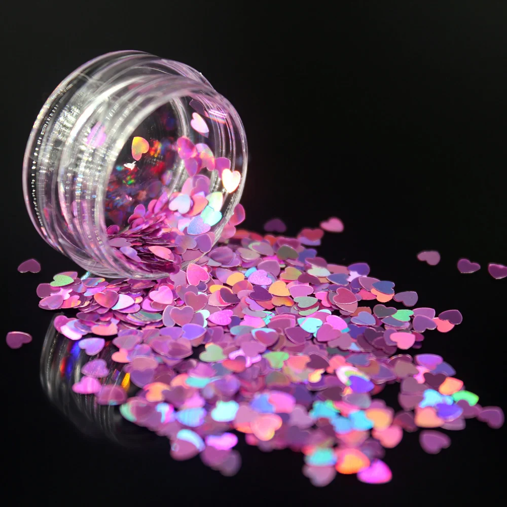 1Box Colours Color Sequins Acrylic Powder Crystal Polymer Nail Art Tips Builder False Nails Heart Shape | Красота и здоровье