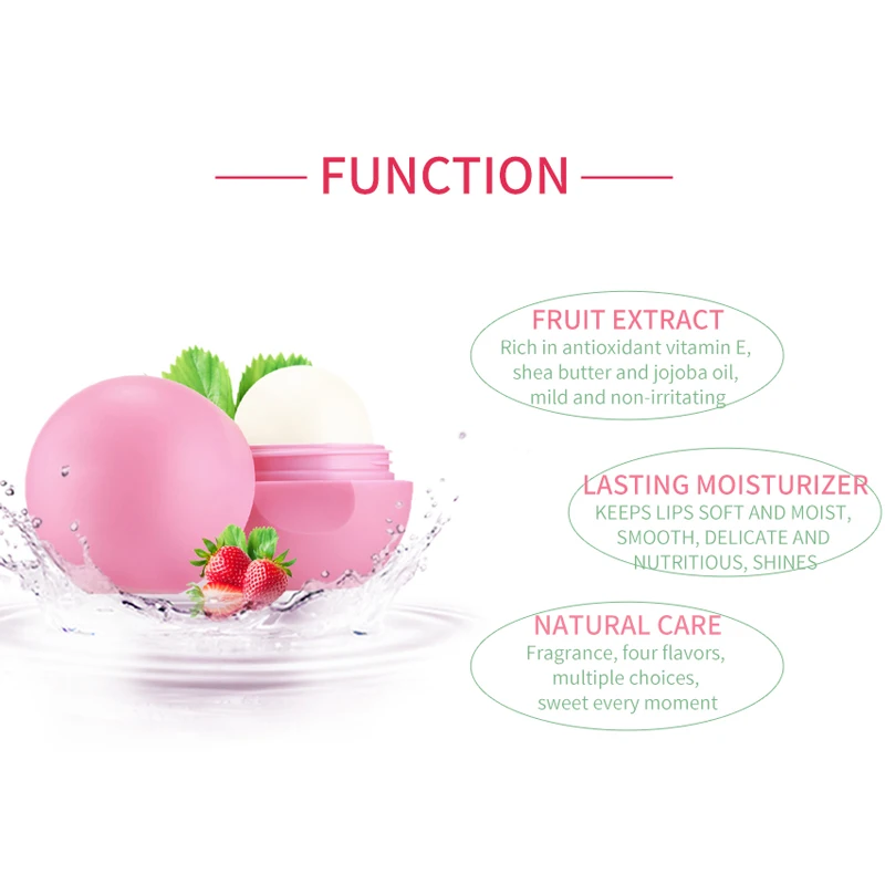 

HEMEIEL Lip Balm Fruit Sweet Lipstic Moisturizer Lip Gloss Enhancer Natural Plant Organic Sphere Pomade Ball Lip Balm Embellish