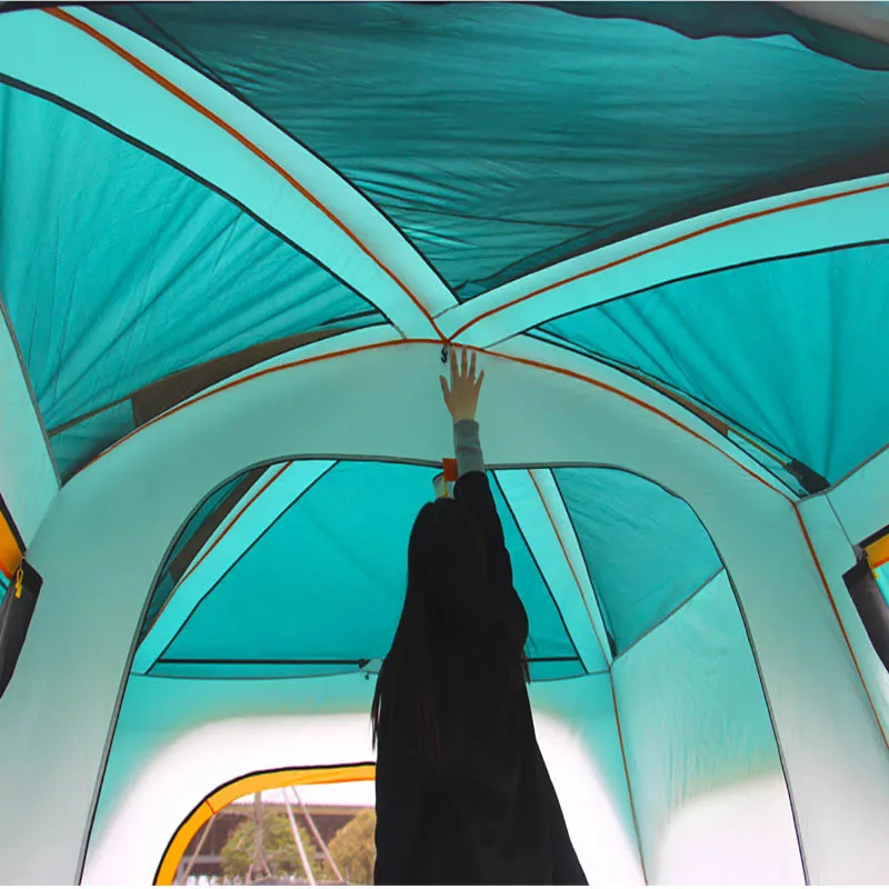 Bestellen Ultra 8-12 Person Doppel Schicht Hohe Qualität Einer Halle Zwei Schlafzimmer Super Starke Wasserdicht Winddicht Camping Zelt