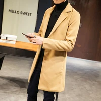 new autumn and winter thickening autumn and winter mid length korean mens slim windbreaker single breasted woolen coat