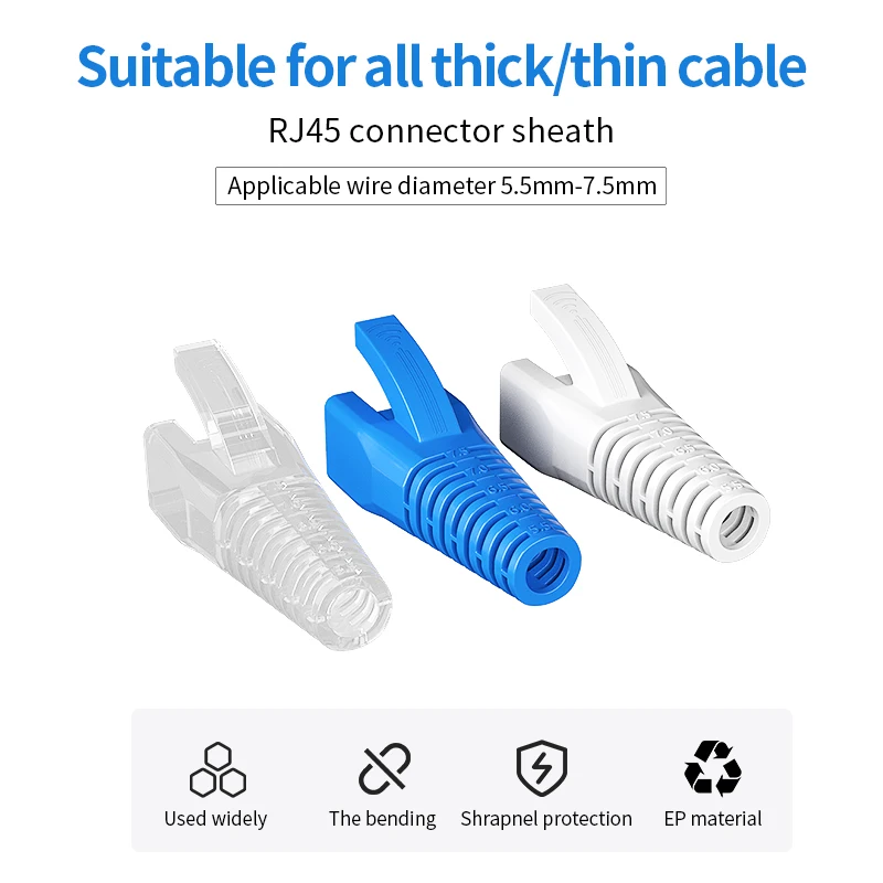 Соединитель с крышкой RJ45 Cat5 Cat5e Cat6 Cat6a Cat7 сетевой кабель Lan Ethernet RJ 45 оболочка синий
