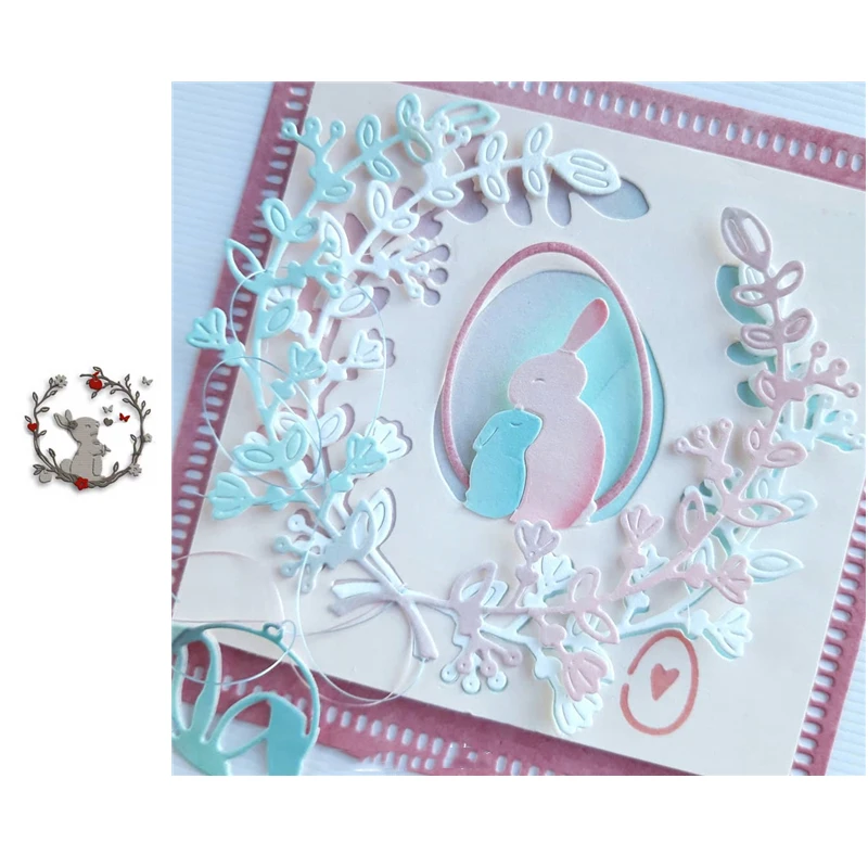 

Flower Rabbit Metal Die Cutting 2021 New Diy Die Molds Scrapbooking Paper Making Cuts Crafts Big Die