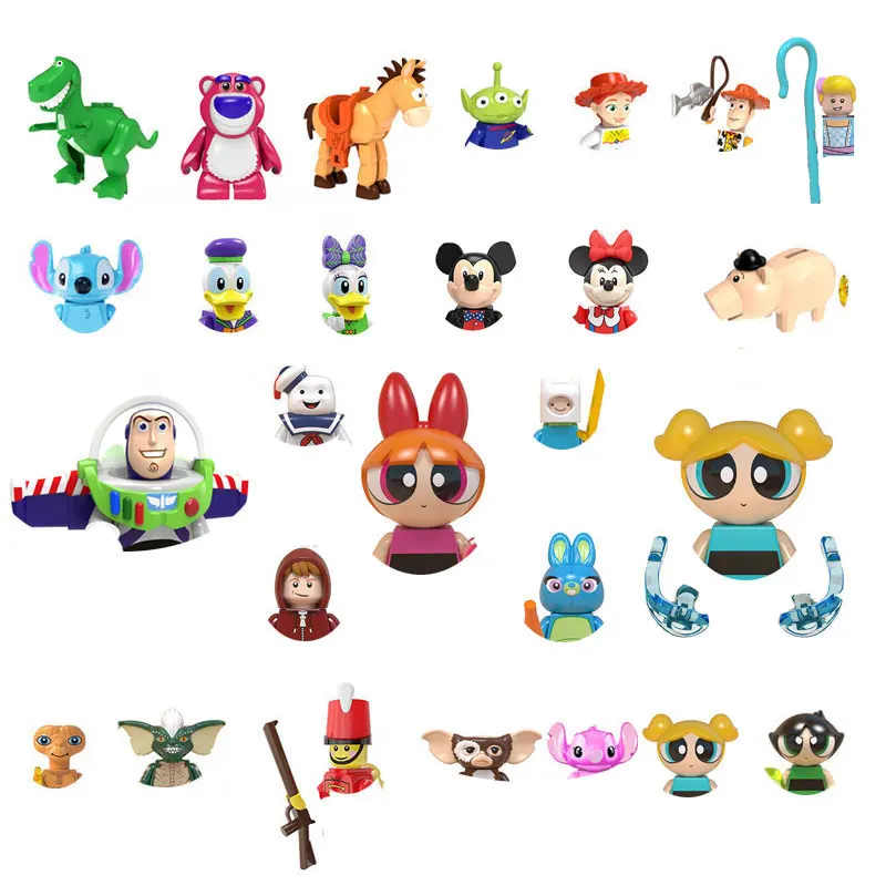 Мини-фигурки героев Диснея строительные блоки Стич Микки Маус Базз Бо Peep Дональд