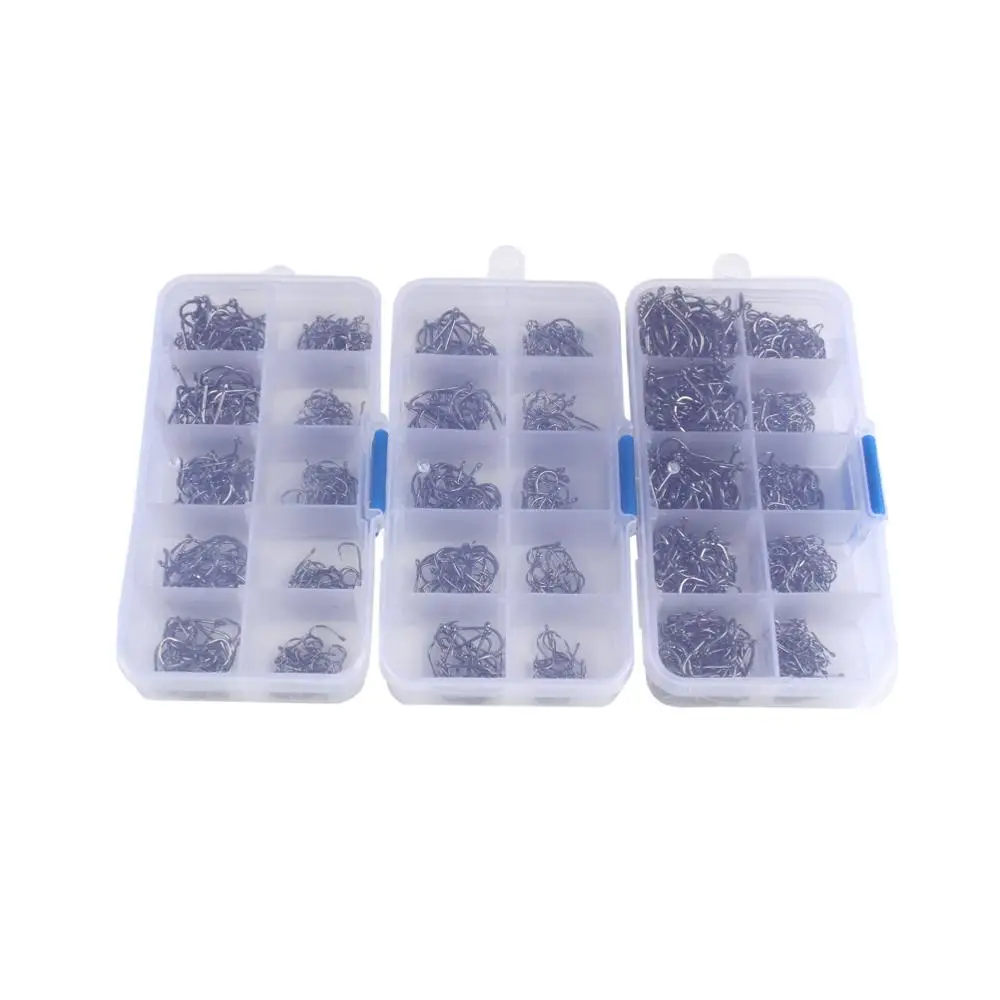 

100-600pcs/Box High Carbon Steel Fishing hooks Mixed Size Barbed jig hook Carp Fishing Jig Head for Fly fishing Accessories