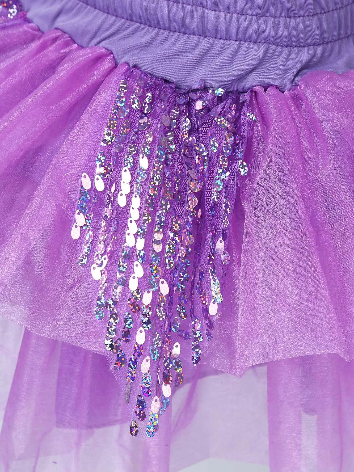 

Children's Day Girls Dance Costume Kids Oblique Shoulder Tops Tutu Skirt Set Sequins Girl Choir Belly Dance Cheerleader Costumes