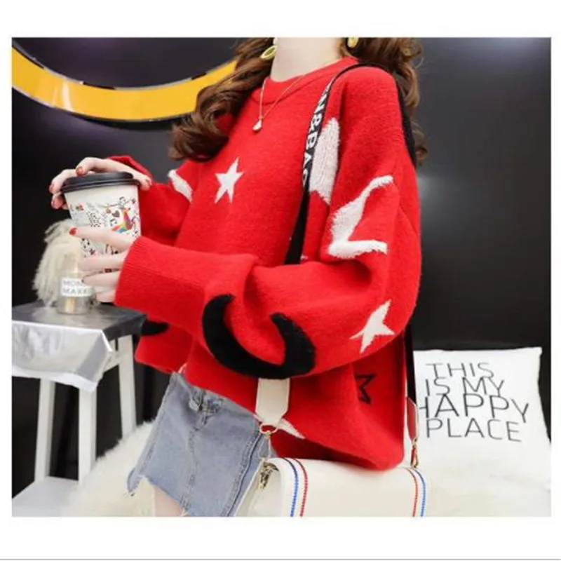 2020 милые женские вязаные топы джемпер женский свитер Пуловеры на осень и весну с