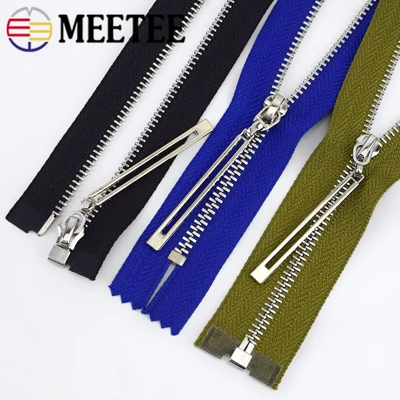 Meetee 5 шт. 20/40/70 см закрытый открытый конец 3 # металлическая молния с серебряными