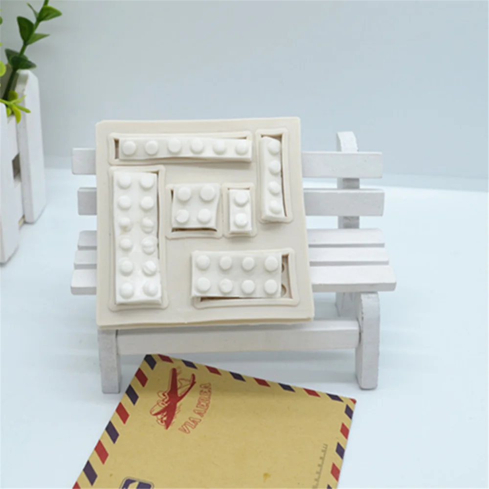 Luyou 1 шт Строительные блоки силиконовые формы для пирожных Fondant (сахарная)