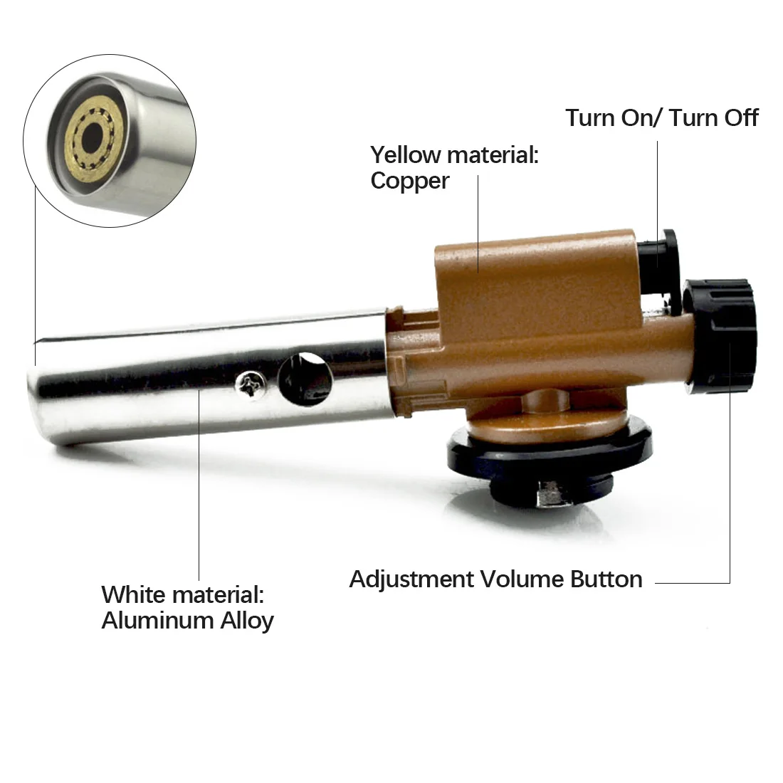 

Electronic Metal Ignition Flame Burners Gun Welding Gas Torch Lighter Heating Butane Camping Hiking Welding Equipment Tools