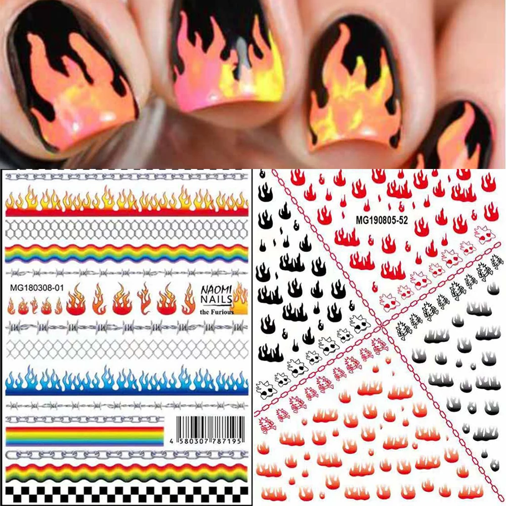 Различные стили огненный гвоздь полоса Голографическая лента дизайн ногтей